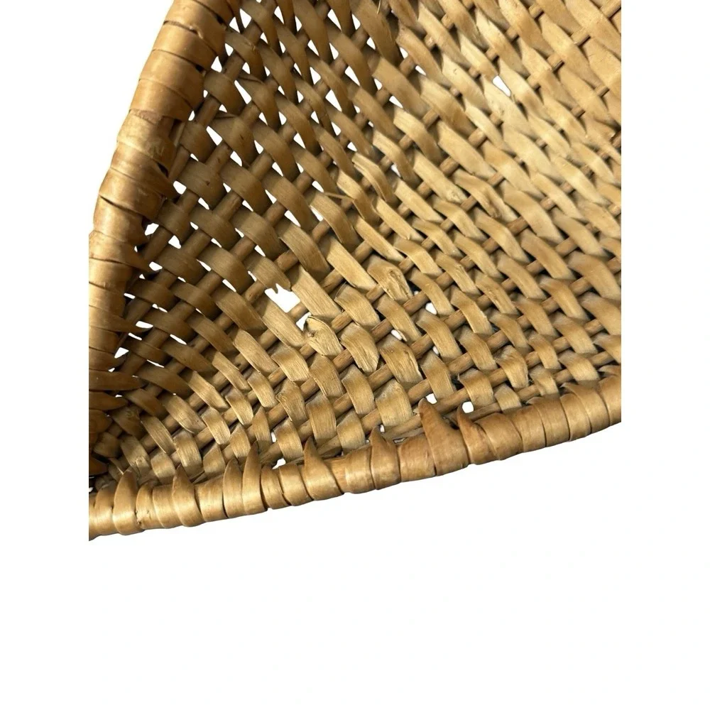 Vintage‎ Wicker Scoop Basket Bamboo Handle Decorative Wall Hanging 17